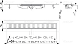 Душевой лоток AlcaPlast (APZ101-300) серый