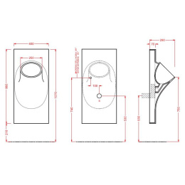 Писсуар ArtCeram Sotto Sopra (OSO002 01 00) белый