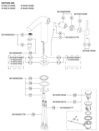 Смеситель для раковины Keuco Edition 400 51502010100, хром