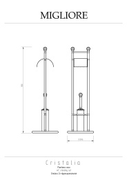 Фото Migliore Cristalia 16847 Стойка 2-х функциональная H96 см, золото SWAROVSKI
