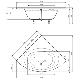 Акриловая ванна 140x140 Ideal Standard  (K275101), четверть круга