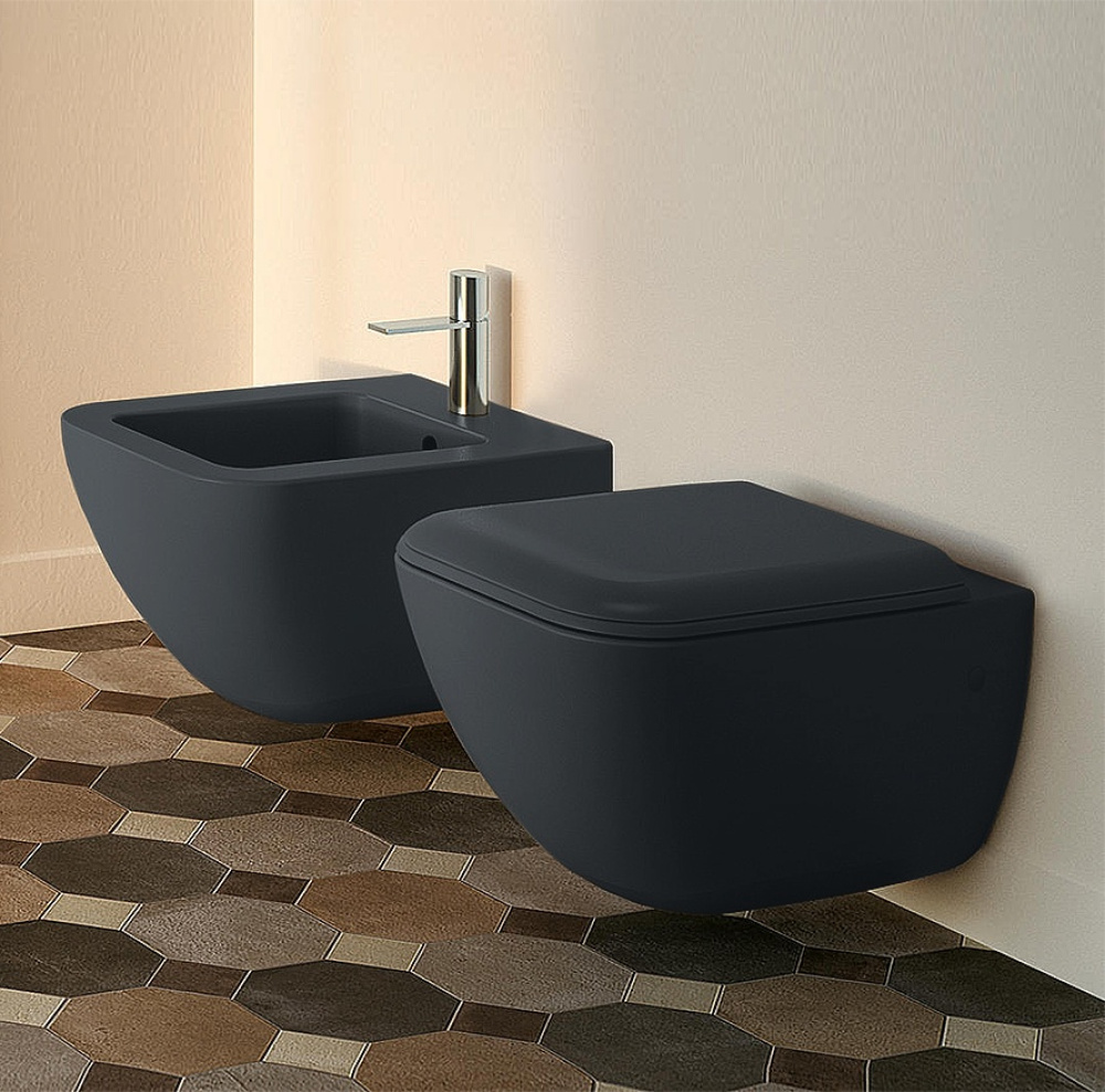 Подвесные унитазы Ceramica CIELO Shui Comfort SHCOVSK BA - Унитаз подвесной 55*37 см, Rimless безободковый (Basalto)