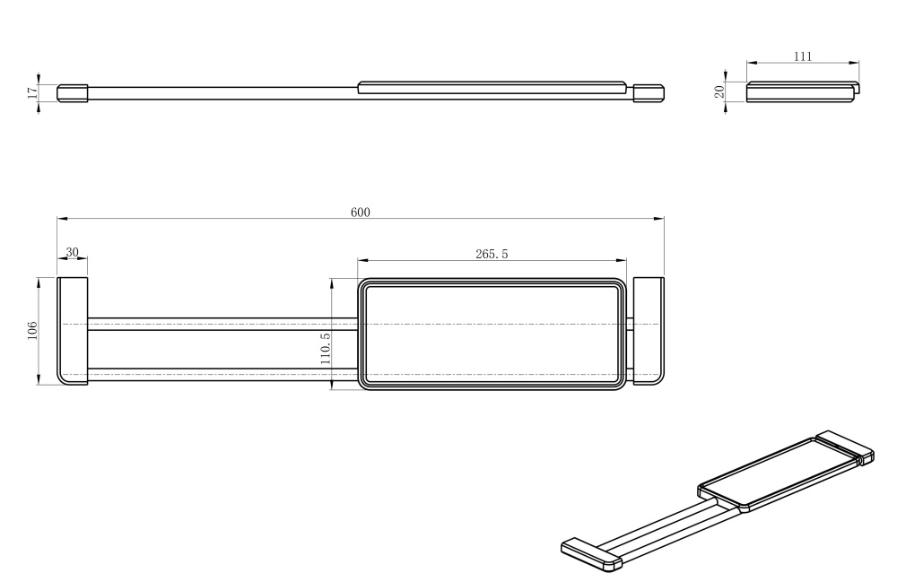 Фото Раздвижная полка Wonzon&Woghand (WW-V3701-MB) Черный