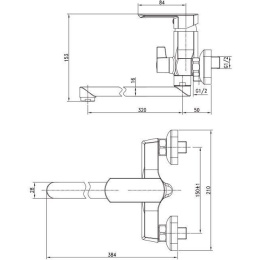 Смеситель для ванны с душем Aquanet Cinetic AF120-21С