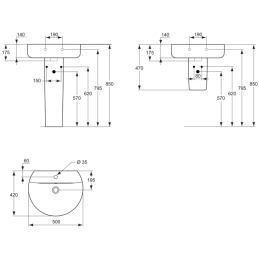 Раковина 50 см Ideal Standard CONNECT E789501