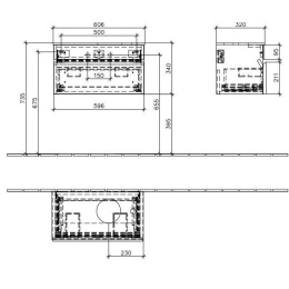 Тумба под раковину C781R0FC VILLEROY&BOCH Memento, 606 x 340 x 330 мм