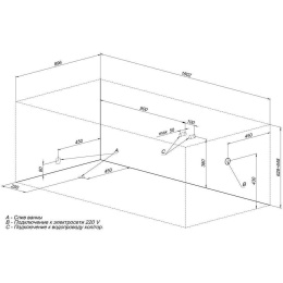 Акриловая ванна 180x90 Aquanet (00139568), прямоугольная