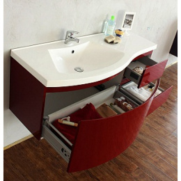 Тумба под раковину BelBagno Prospero PROSPERO-1200-3C-SO-RB-LEFT, Rosso Brilliante/левосторонняя