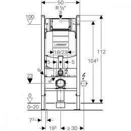 Инсталляция Geberit с безободковым унитазом Gustavsberg Hygienic Flush 5G84HR01, сиденье микролифт