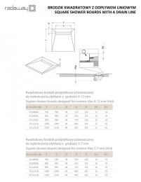 Душевая плита с лотком Radaway RadаDrain (5CL0808A/5R055B)
