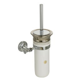 Фото Migliore DUBAI 31238 Ершик настенный, керамика белая swarovski дек.платина хром