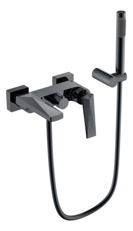 Фото Смеситель для ванны Boheme Venturo (373-SGM) антрацит глянец