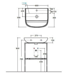 Комплектующие для раковин Консоль под раковину Globo Stockholm (LAST060CR) хром