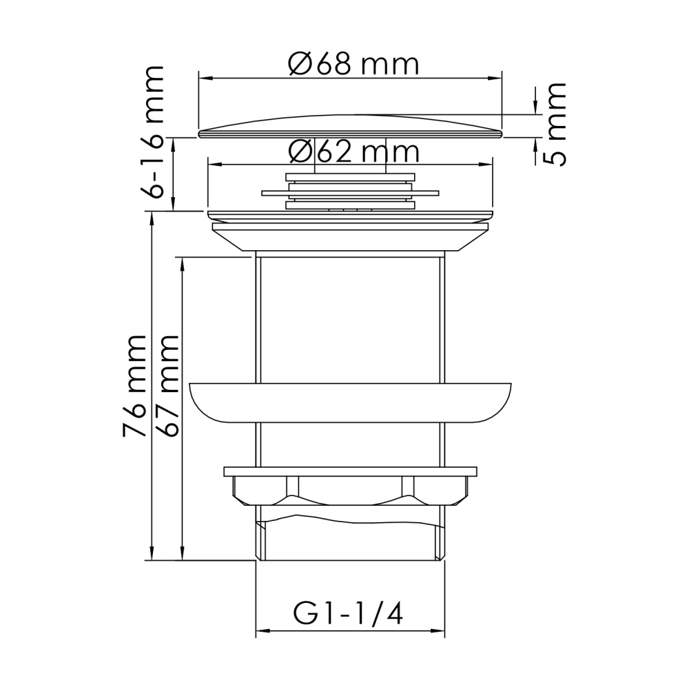 Донный клапан WasserKRAFT Elbe 7400 (A245) черный