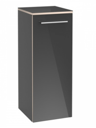 Фото Villeroy Boch Avento A89500B3 Шкаф для ванной комнаты, петли слева (чёрное стекло)