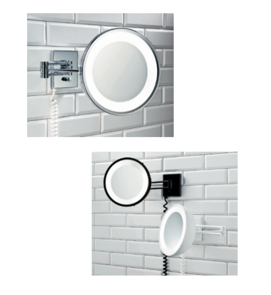 Зеркало косметическое Decor Walther (0106834), с подсветкой, никель