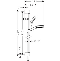Душевой набор 26538400 Hansgrohe Crometta Vario EcoSmart (белый, хром)