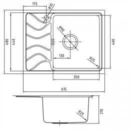 Мойка кухонная из нержавеющей стали IDDIS Reeva REE61SRi77