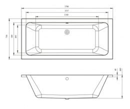 Акриловая ванна 180x80 C-Bath (CBQ017002)