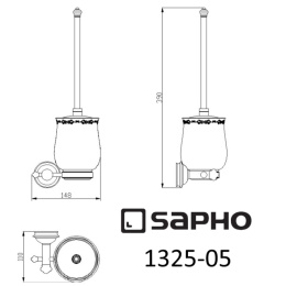 Sapho Astor 1325-08 Ершик ASTOR для унитаза, настенный, с керамической чашей, хром