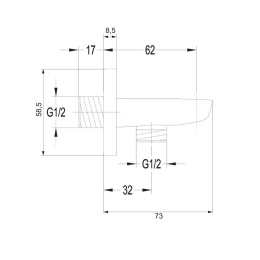 Omnires 8879CR Угловой соединительный элемент (хром)