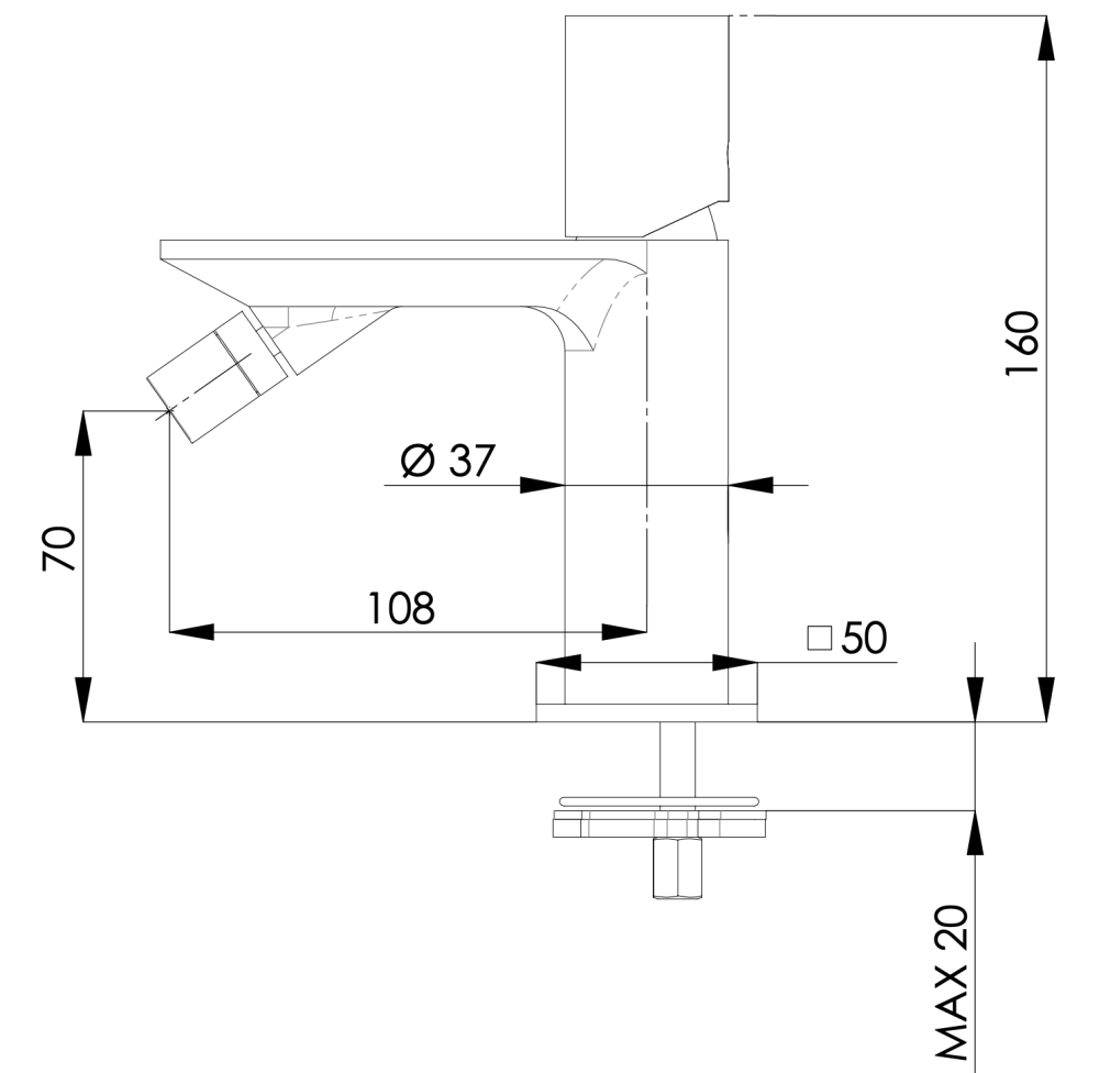 Фото Смеситель для биде Remer Edge EG520NP, никель брашированный