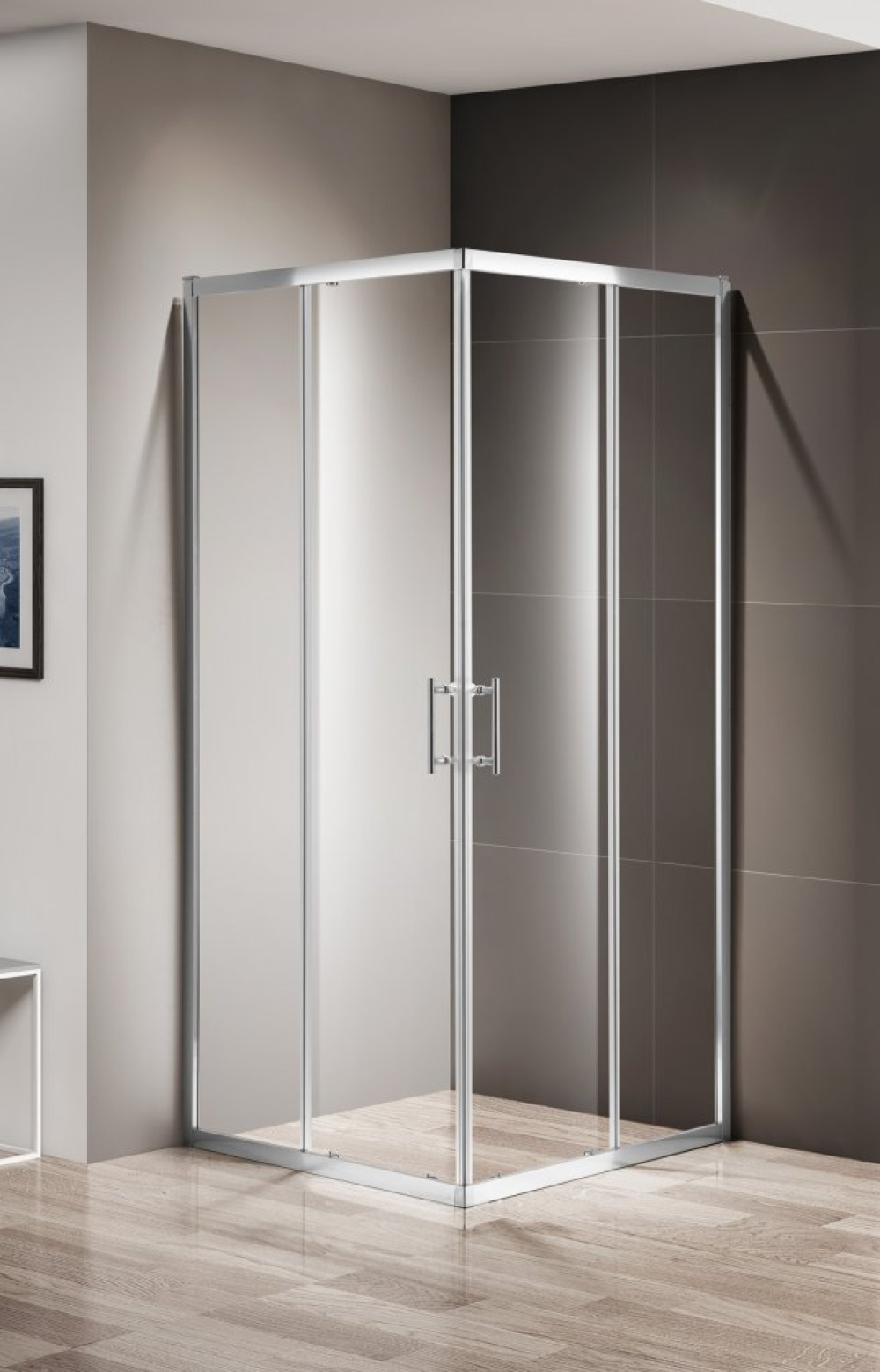Фото Душевой уголок Cezares MOMENTO-A-2-80-C-Cr 80 х 80 х 195 см, стекло прозрачное