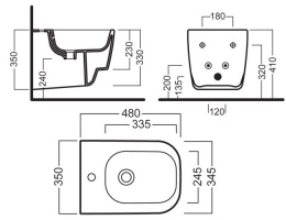 Фото Биде подвесное Hatria Fusion (YXJ801) белый