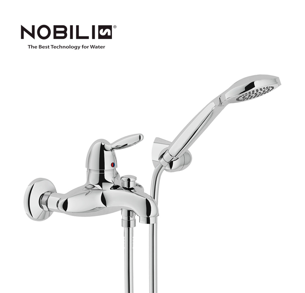 NOBILI Uniko UK110CR - Смеситель для ванны, с ручным душем (хром)