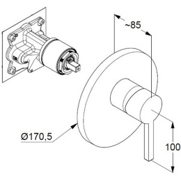 Смеситель для душа Kludi Nova Fonte (206553915) черный матовый
