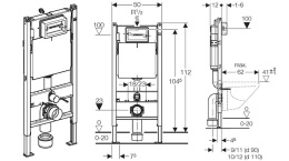 Фото Инсталляция Geberit с безободковым унитазом Geberit Smyle Square 500.685.01.1 Rimfree, сиденье микро
