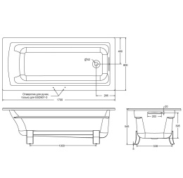 JacobDelafonArcher E6D907-0 Ванна чугунная отдельностоящая