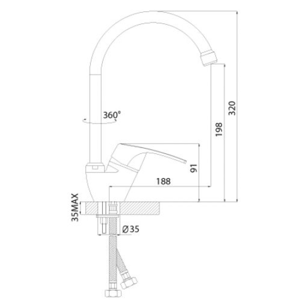 Фото Смеситель для кухонной мойки Rossinka D (D40-23)