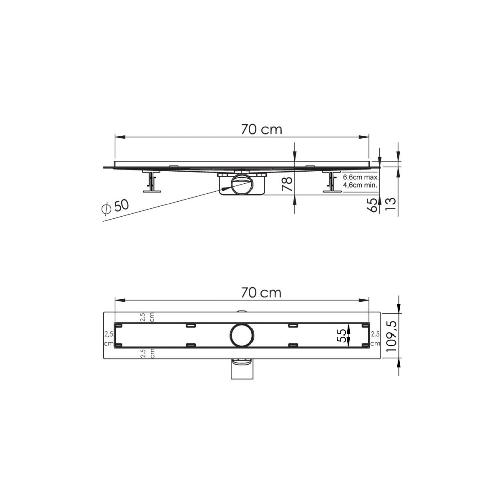 Душевой лоток Vincea Say Almira-S (SAY.602.70.S.U) хром