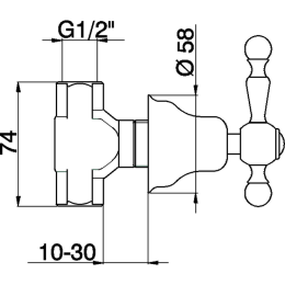Запорный вентиль Cisal Arcana America AA00031221, хром