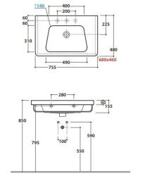 Фото Раковина подвесная Globo Daily (GR075.BI)