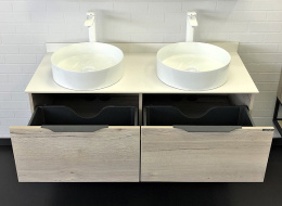 Тумба с раковинами Comforty Порто 120-2 00-00008910 подвесная Дуб дымчатый