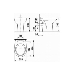 Унитаз Zeta 2239.6000 белый (приставной)