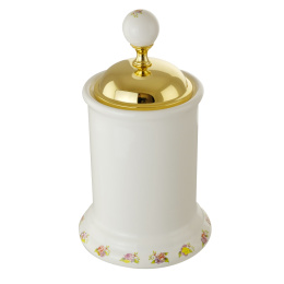 Фото Migliore Provance 17685 Баночка высокая H14 см. с крышкой, керамика с декором золото