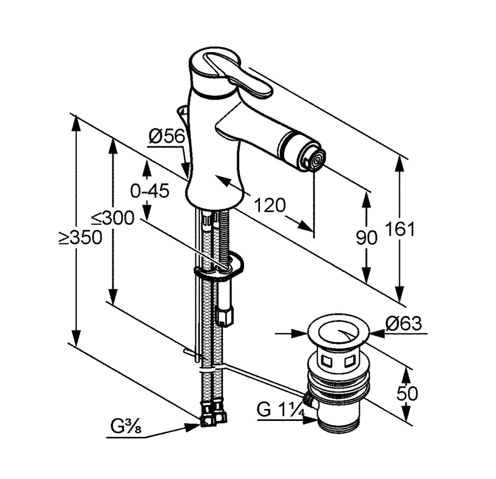 Фото Смеситель для биде Kludi Amphora (542160575)