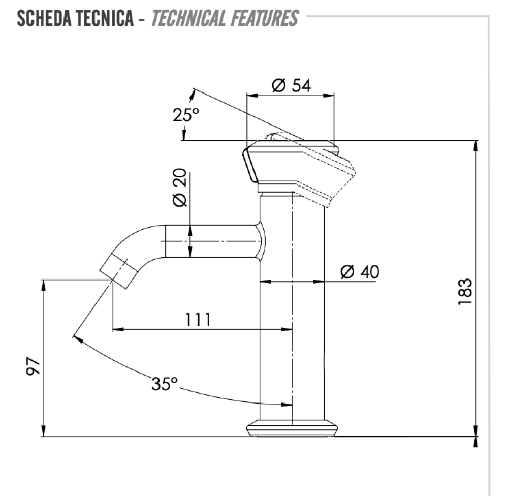 Фото Смеситель для раковины Remer Element ET12DO, золото глянцевое
