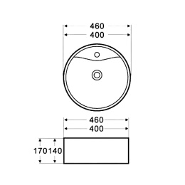 Раковина накладная Azario  (AZ-3018) Белый