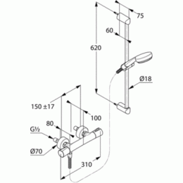 Смеситель для душа Kludi Logo (6857605-00) хром