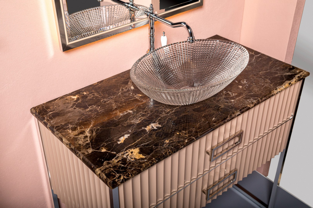 Фото Armadi Art 867-100-CPCR Тумба MONACO 100см h74см капучино глянец + хром под раковину чашу