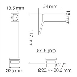 Гигиеническая лейка WasserKRAFT A216 с фиксатором