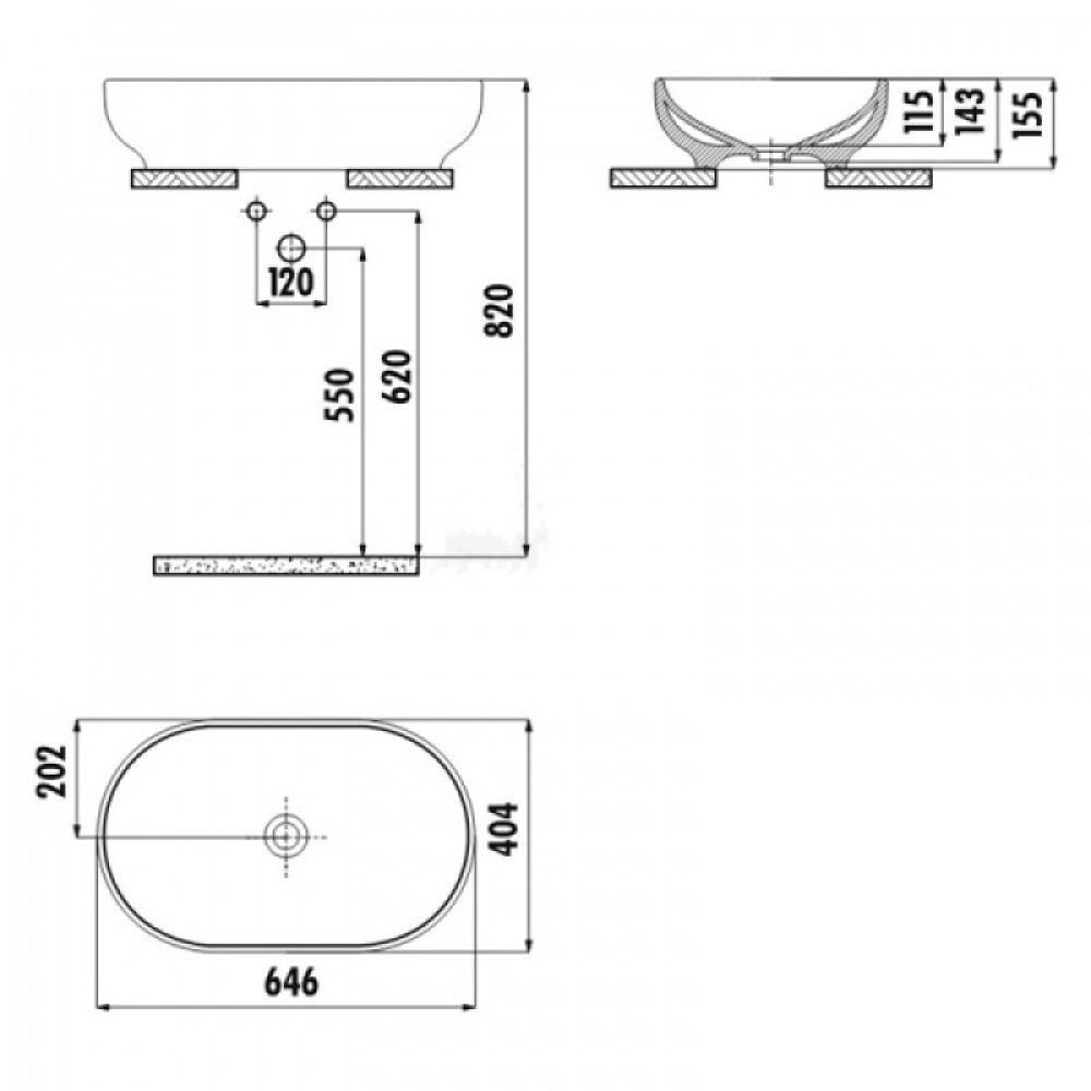 Фото Раковина Creavit Minimal MN165-00CB00E-0000 белая