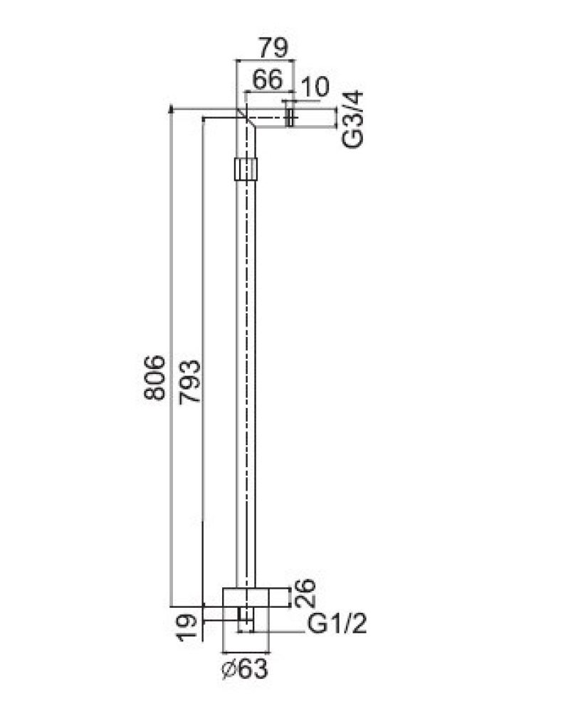 Фото FIMA Carlo Frattini F2127CR Вертикальное подключение для смесителя
