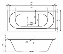 Акриловая ванна 180x80 Riho (B056001005), прямоугольная, Гидромассаж: установка по желанию