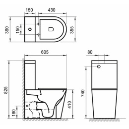 Чаша напольного унитаза BelBagno FLAY-R BB2149CPR