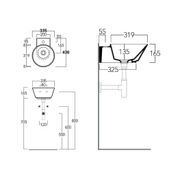 Раковина Simas Wave 34 WA05 bi*1 Белая